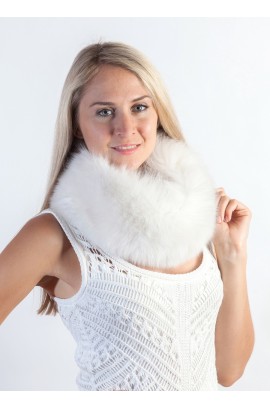 White fox fur headband